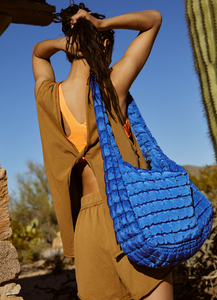Free People Quilted Carryall Bag- Lapis Blue