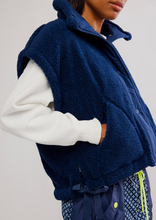 Free People Scout It Out Fleece Vest- Navy