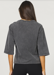 Black Acid Wash Top
