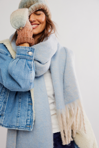 Free People Winter Chill Blanket- Blue