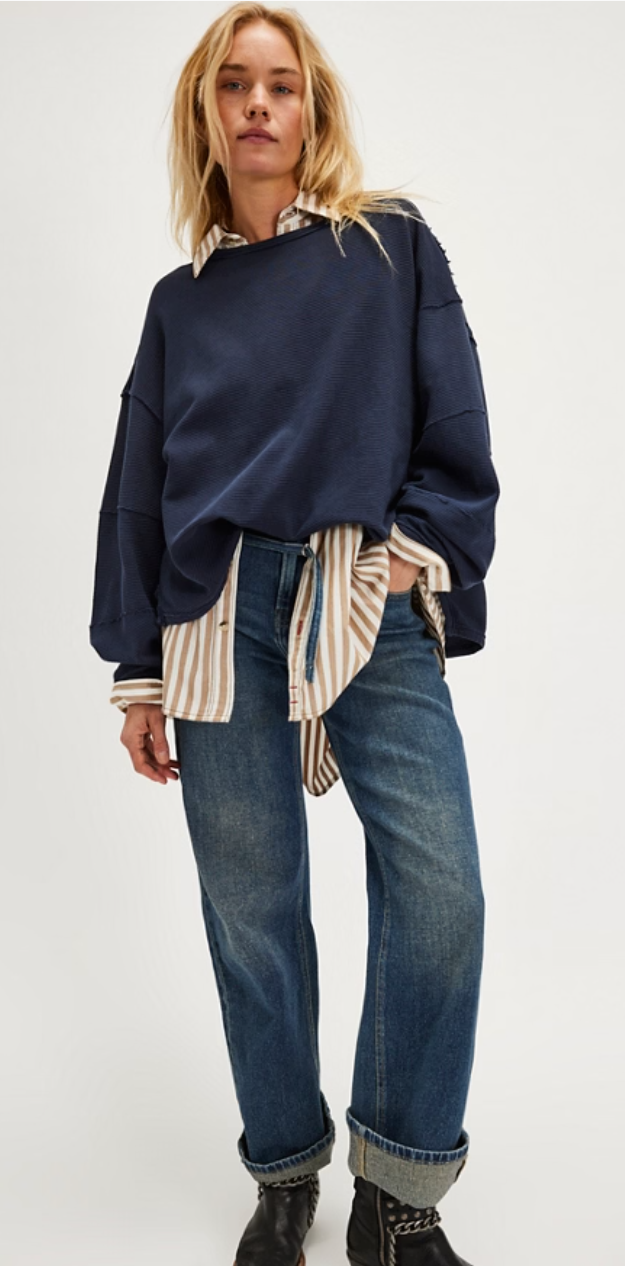 Free People Eclipse Tee- Deeper Iris