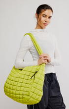Free People Quilted Carryall Bag- Honeydew