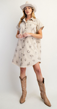 Western Print Denim Dress