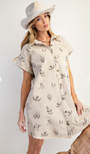 Western Print Denim Dress