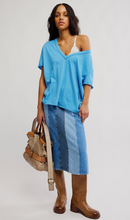 We The Free Nina V-Neck Tee- Azure Blue
