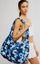 Free People Quilted Carryall Bag- Printed Tie Dye Deep Teal