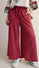 Red Washed Terry Pant
