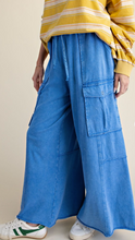 Wide Leg Easel Pants- Cadet Blue