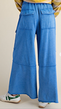 Wide Leg Easel Pants- Cadet Blue