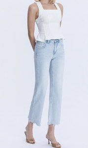 Aileeah High Rise Slim Wide Leg Denim