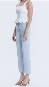 Aileeah High Rise Slim Wide Leg Denim