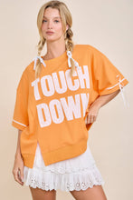 TOUCHDOWN Eyelet Appliqué Pullover Top: RED