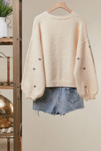 Christmas Tree Embroidered Soft Cardigan: Ivory