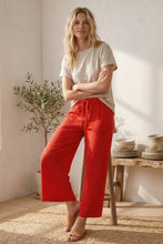 Relaxed Polka Dot Wide Leg Pants: RED/WHITE