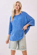Mineral Washed Boxy Oversized Top: Red