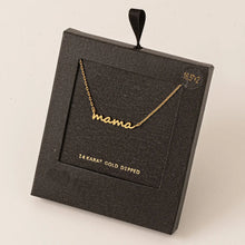 Secret Box Gold Dipped Dainty Mama Pendant Necklace- Gold or Silver