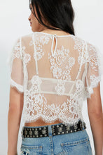 Free People Lunar Ash Lace Top- Ivory