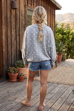 Oversized Polka Dot Scuba Pullover: NAVY/WHITE