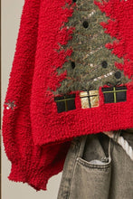 Christmas Tree Embroidered Soft Cardigan: Ivory
