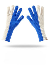 Color Block Simple Ribbed Knit Gloves- Red