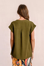 Khaki Flowy Top