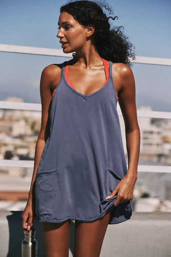 Free People Hot Shot Mini Dress- Black Grape