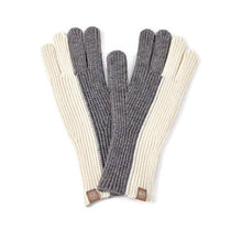Color Block Simple Ribbed Knit Gloves- Red