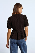 Black Rhinestone Dotted Top