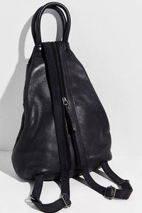 Free People Leather Soho Convertible Backpack- Black