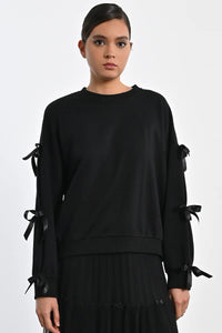 Bow Black Sweatshirt