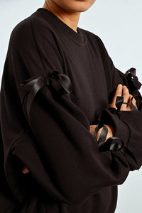 Bow Black Sweatshirt