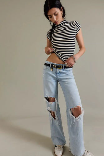 We The Free Lola Striped Tee- BW Stripe