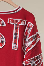 Christmas Back Lettering Sweatshirt: Red