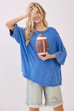Mineral Washed Boxy Oversized Top: Red