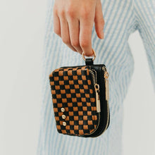 Woven Cameron Double Zip Card Wallet: Woven Brown