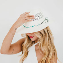 Shell Beach Western Sun Hat: Blue Stones