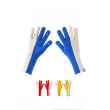 Color Block Simple Ribbed Knit Gloves- Red