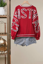 Christmas Back Lettering Sweatshirt: Red