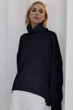 Cozy Turtleneck Dropped Shoulder Long Sleeve Sweater