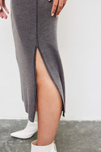 Charcoal Slit Skirt