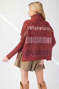 Chestnut Turtleneck Sweater