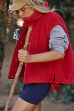 Free People Scout It Out Fleece Vest- Cranberry