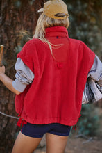 Free People Scout It Out Fleece Vest- Cranberry