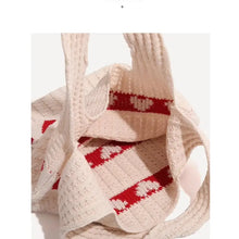 Love Heart Crochet Tote Bag Hand-Woven Shoulder Bag