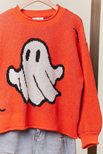 Halloween Spooky Face  Ghost Knit: Orange
