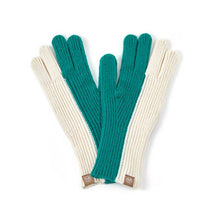 Color Block Simple Ribbed Knit Gloves- Red
