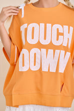 TOUCHDOWN Eyelet Appliqué Pullover Top: RED