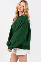 HEART PATCH WASHED SWEATSHIRT: BLACK