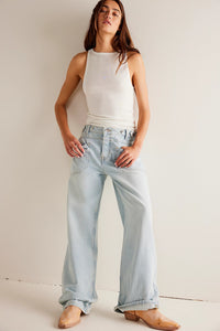 Free People Palmer Cuffed Jeans -Daydream Blue
