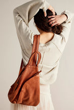Free People Leather Soho Convertible Backpack- Distressed Brown